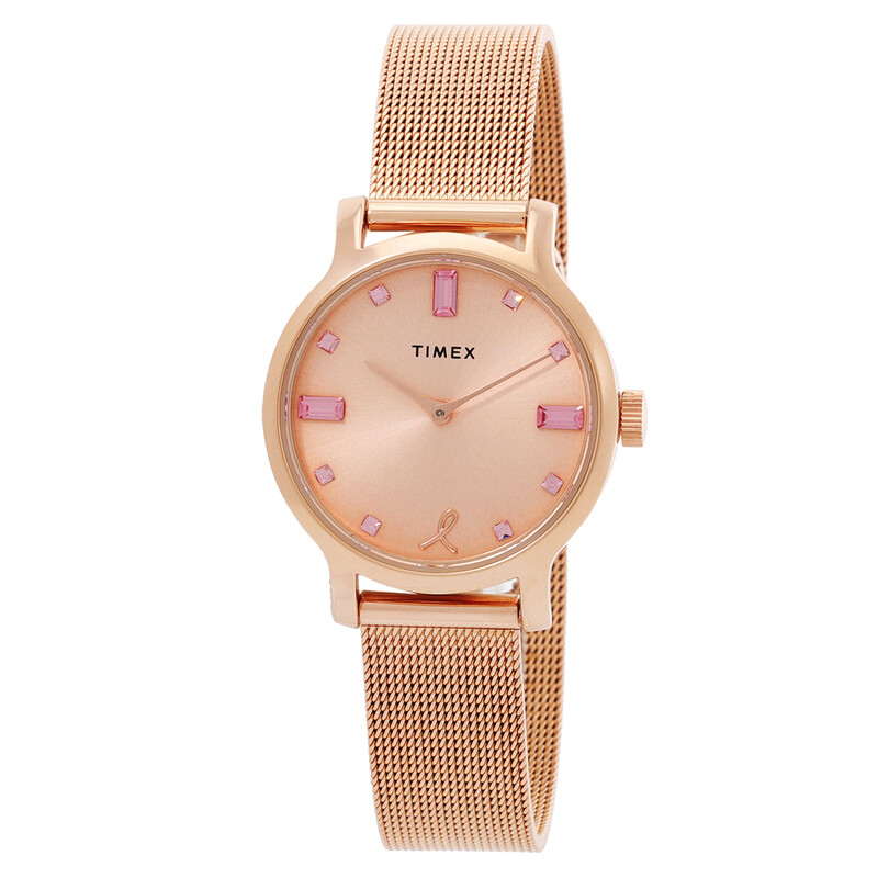 t12 Timex Transcend X BCRF Quartz Crystal Pink Dial Ladies Watch - Image 1