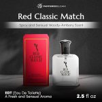 PB ParfumsBelcam Red Classic Match Eau de Toilette - Spicy Woody Amber Fragrance for Men